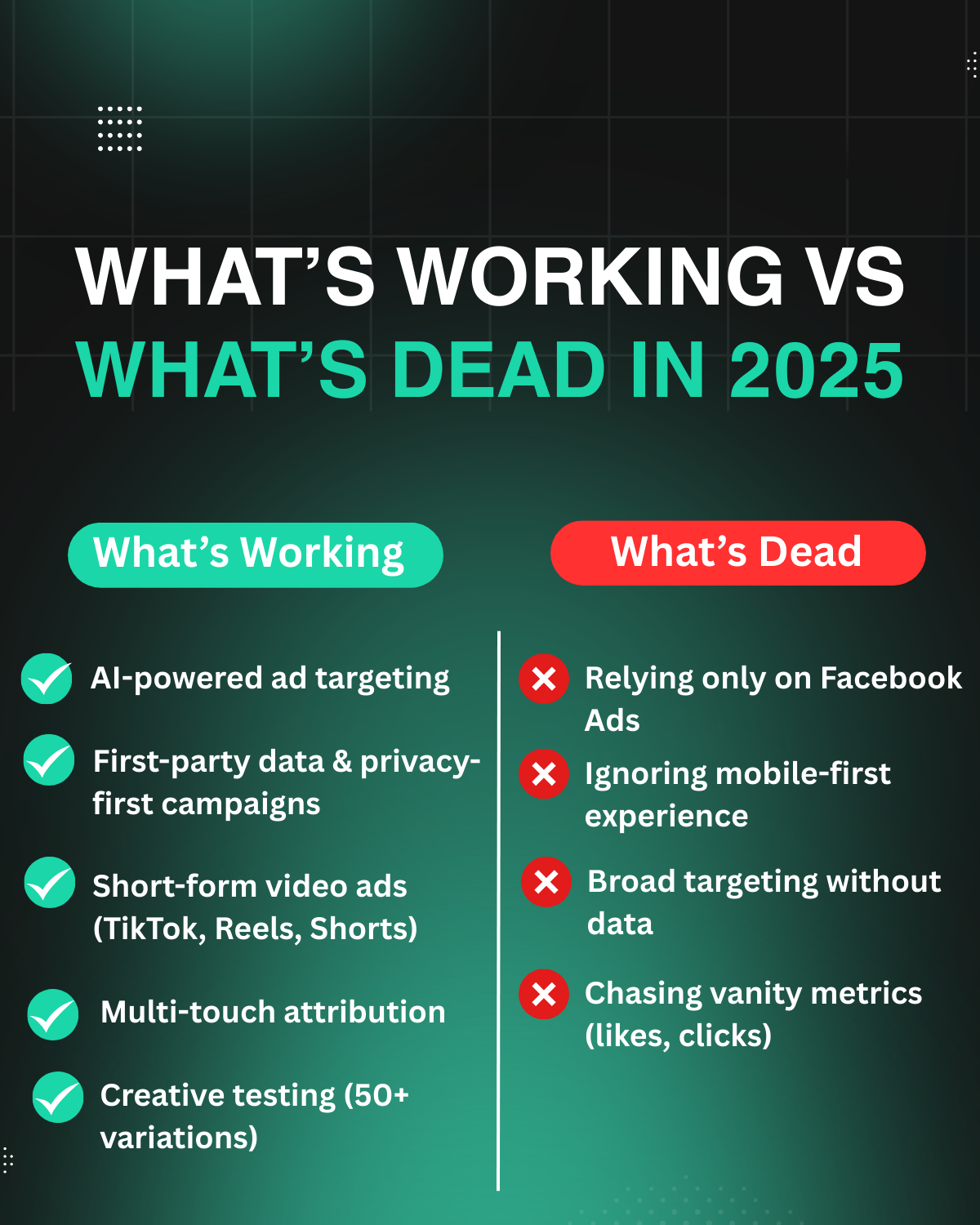 What’s Working vs What’s Dead in 2025