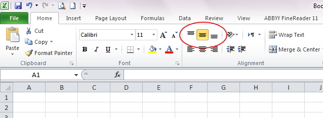 Text Alignment and Control Excel