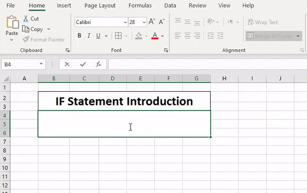 IF Function in Excel