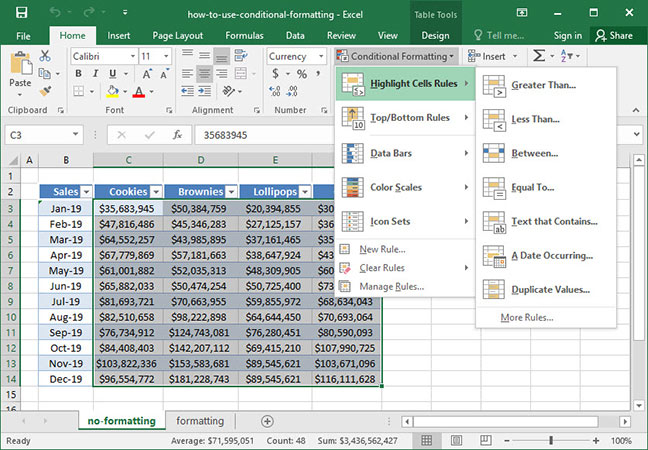 Conditional Formatting