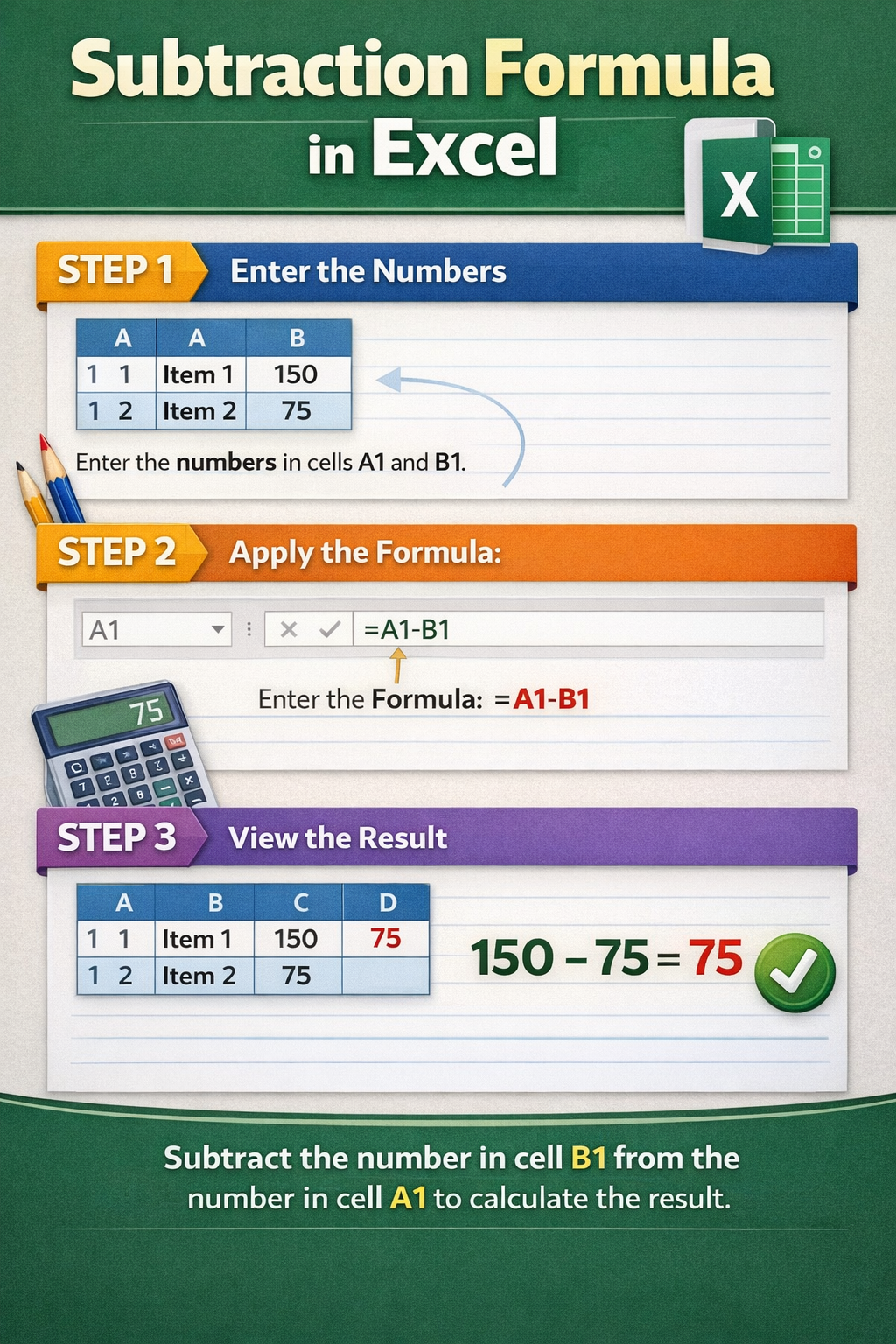 Understanding the Basic Subtraction Formula in Excel