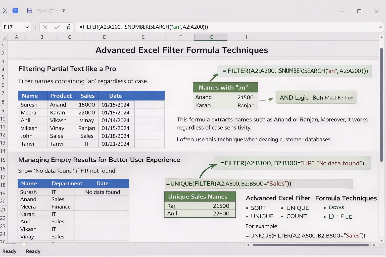 Advanced Excel Filter Formula Techniques