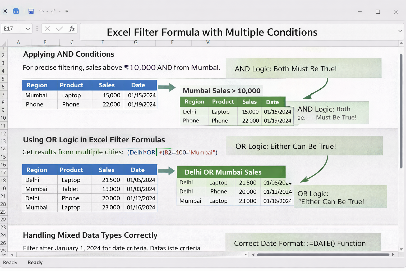 Excel Filter Formula with Multiple Conditions